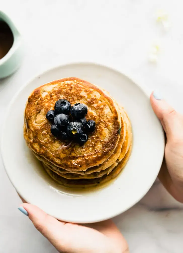 Blueberry Vegan Protein Pancakes