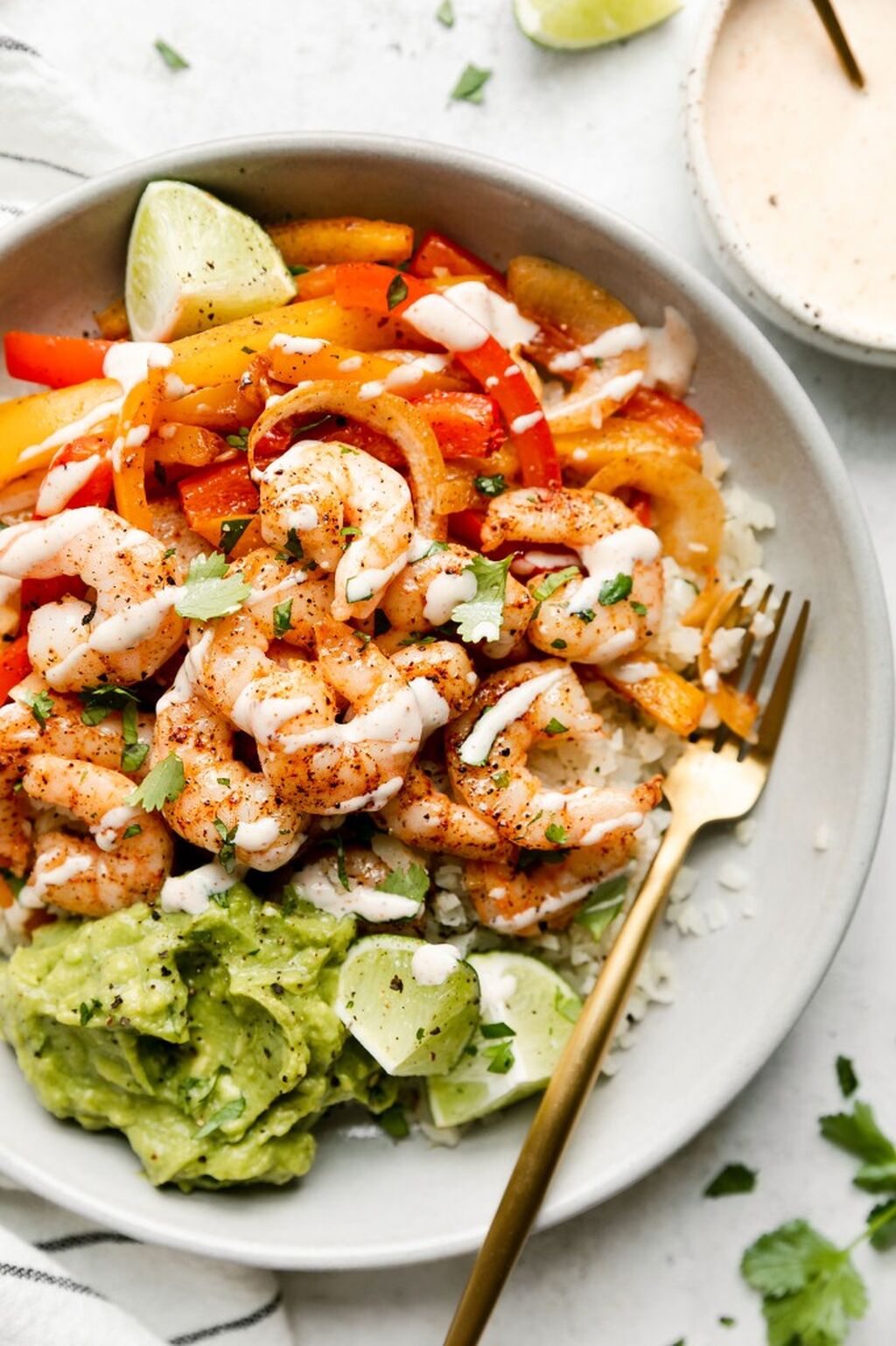 Low Carb Shrimp Fajita Bowls
