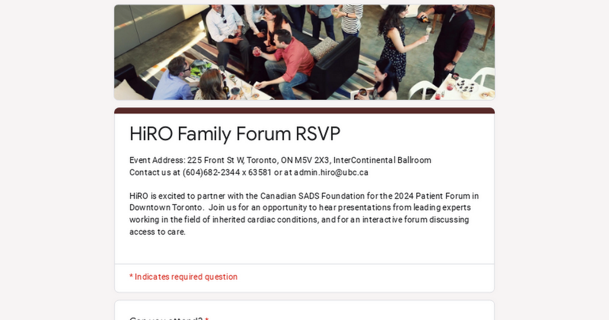 HiRO x CSADS Family Forum RSVP