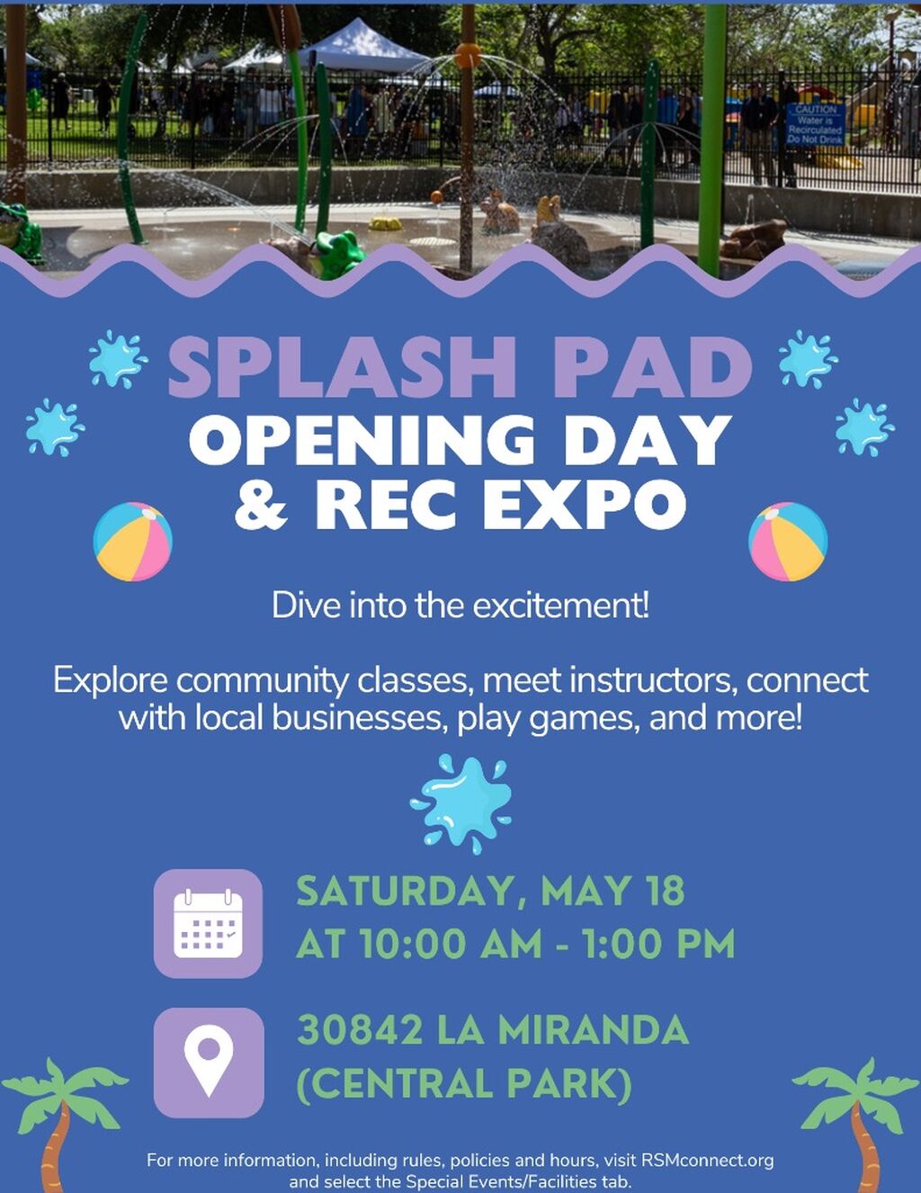 Splash Pad at Central Park Opening Day