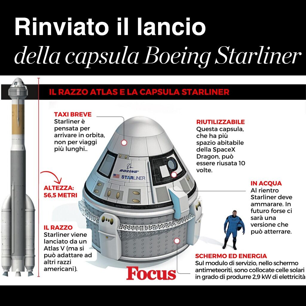 Rinviato il lancio della capsula Boeing Starliner