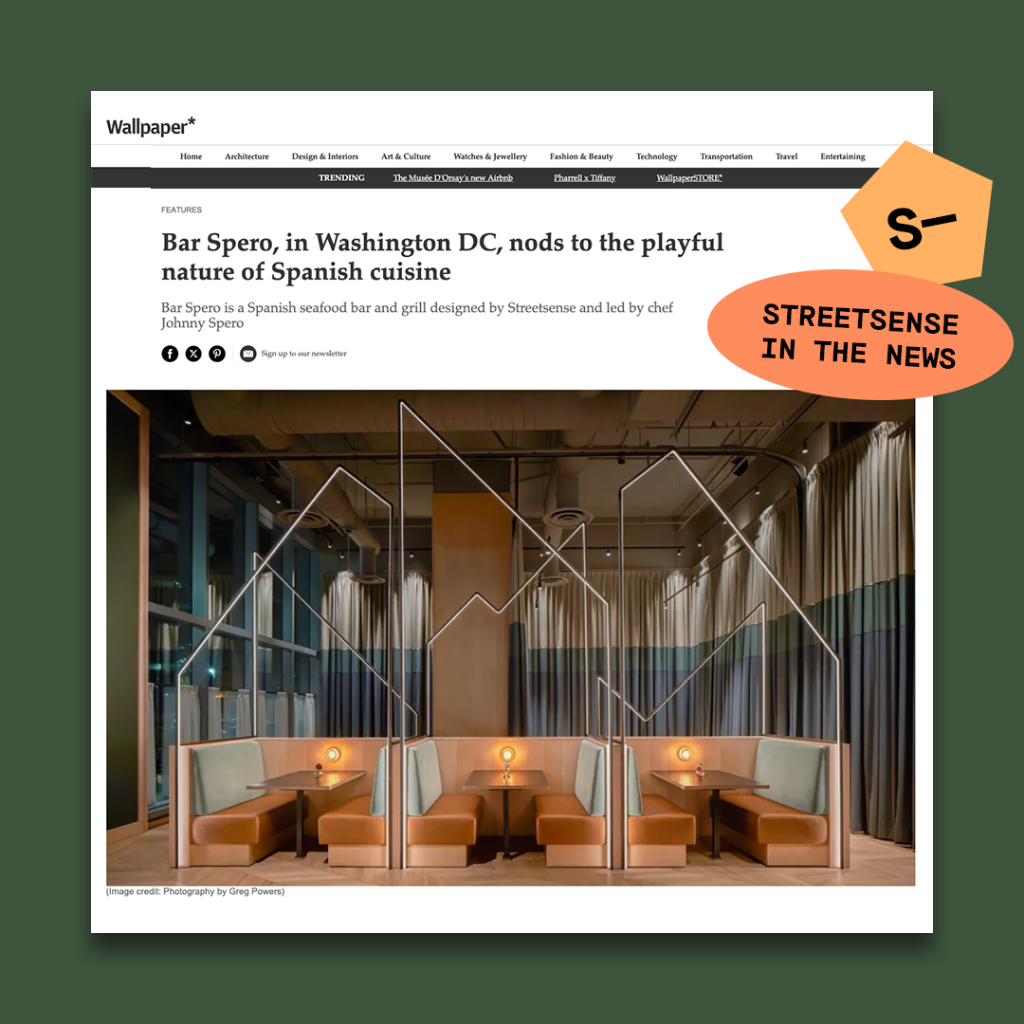 Streetsense Interior Architecture Project Bar Spero Featured in Wallpaper*