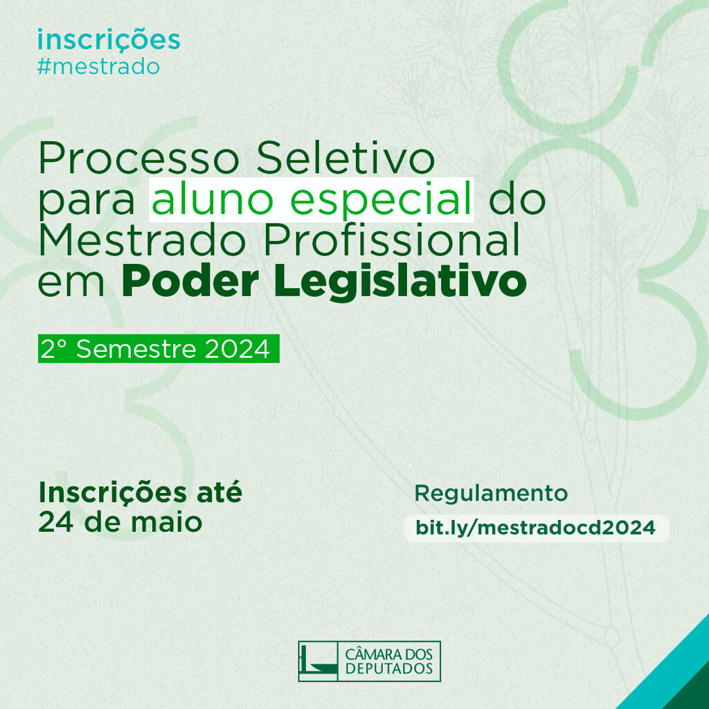 Alunos Especiais - Mestrado em Poder Legislativo