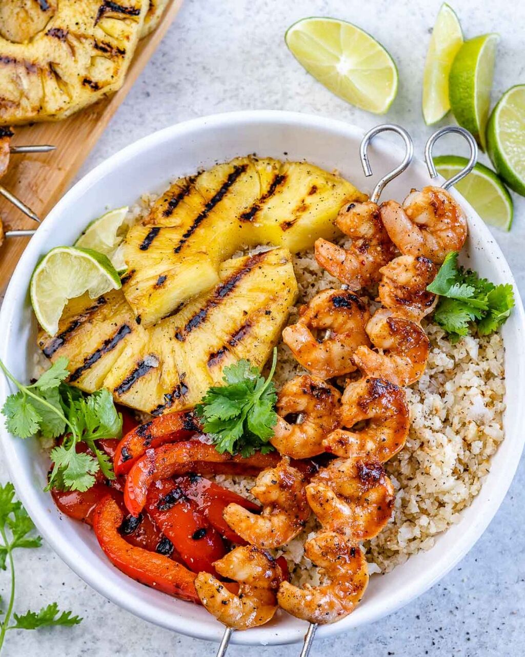 Grilled Shrimp + Pineapple Bowls