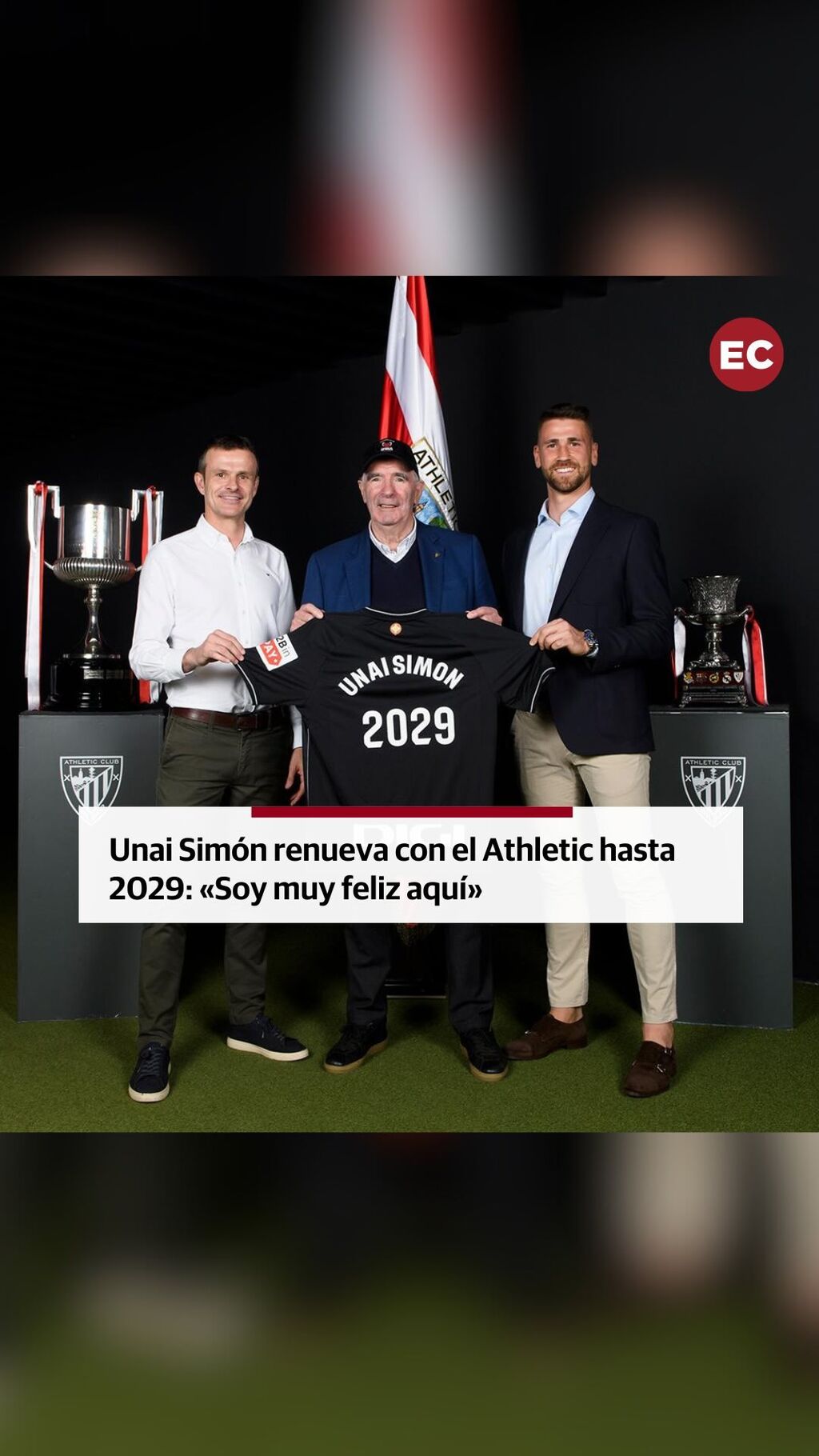 Unai Sim&oacute;n renueva con el Athletic hasta 2029