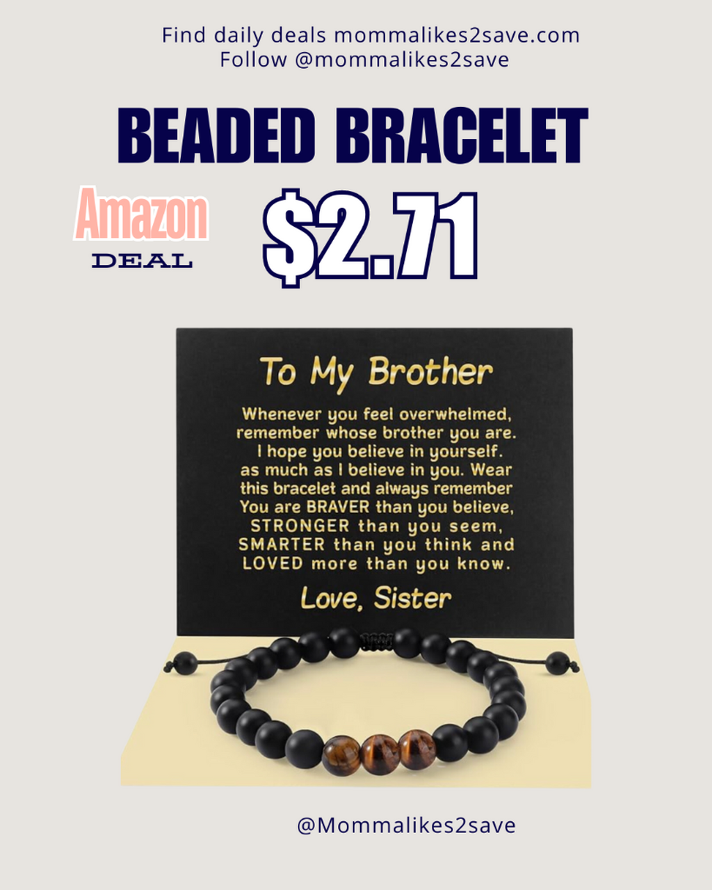 $2.xx beaded bracelet brother