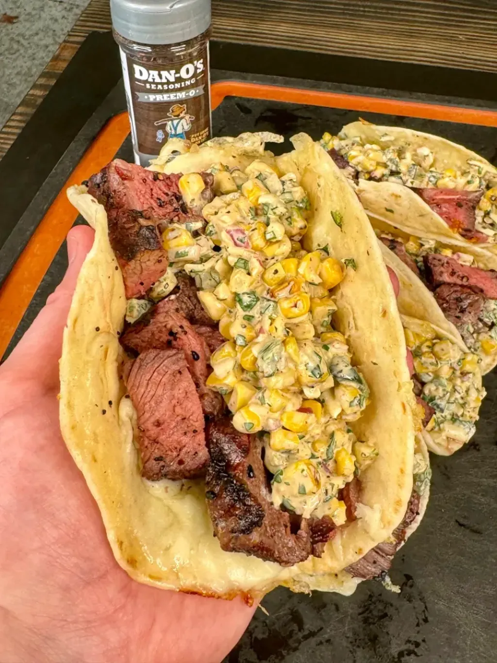 Grilled Steak Elote Tacos