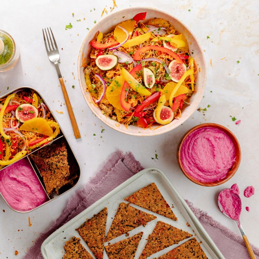 Citrus Quinoa Salad with Seed Crisps