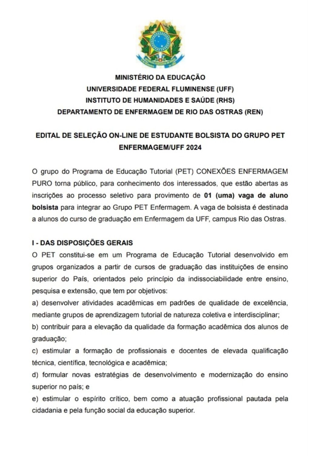 EDITAL PROCESSO SELETIVO 2024