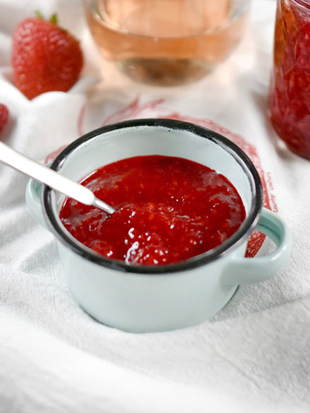Strawberry Raspberry Jam with Ros&eacute; Wine aka Gregory's Jam