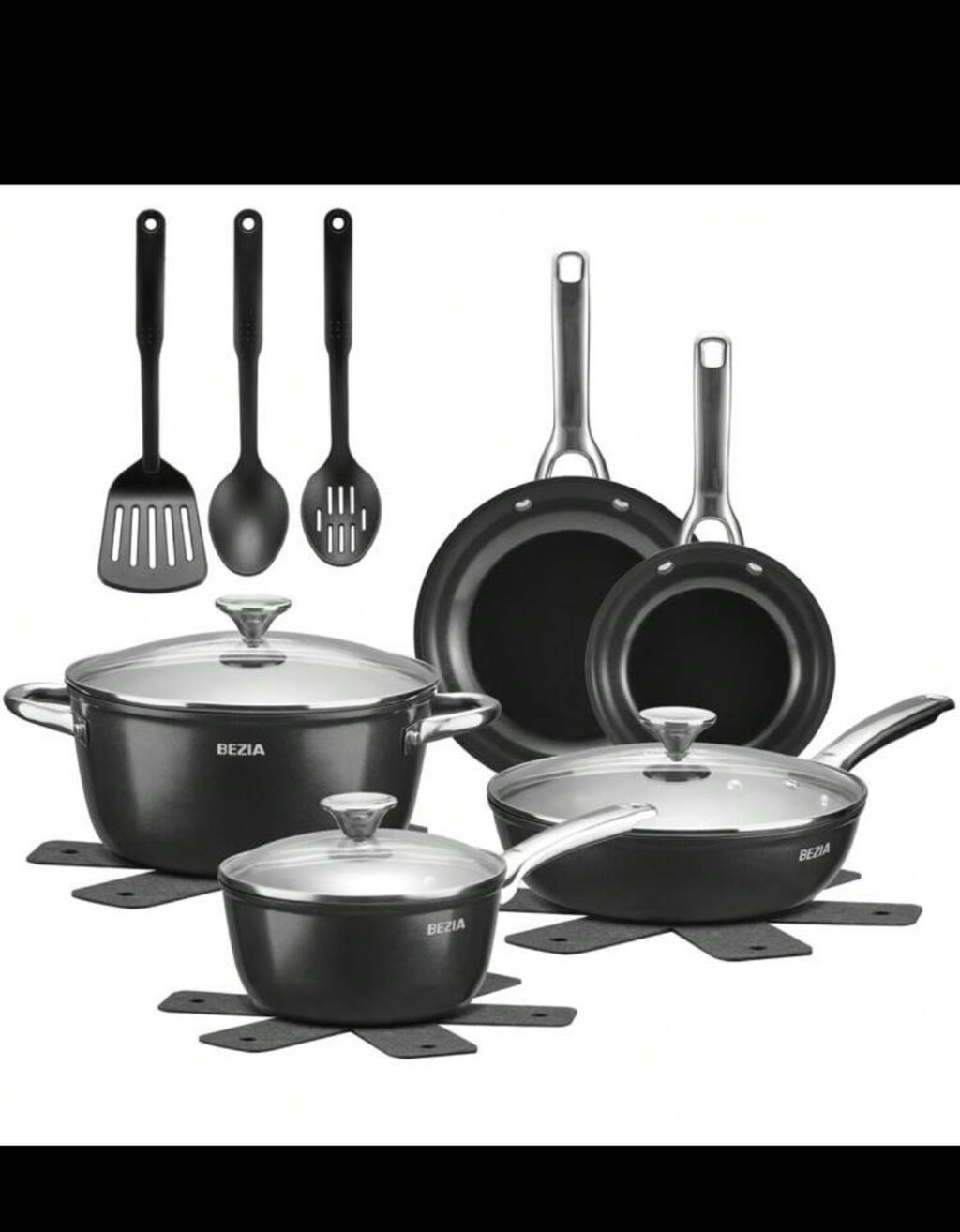 Stainless Steel 15 piece pot set with non-stock cooling coating