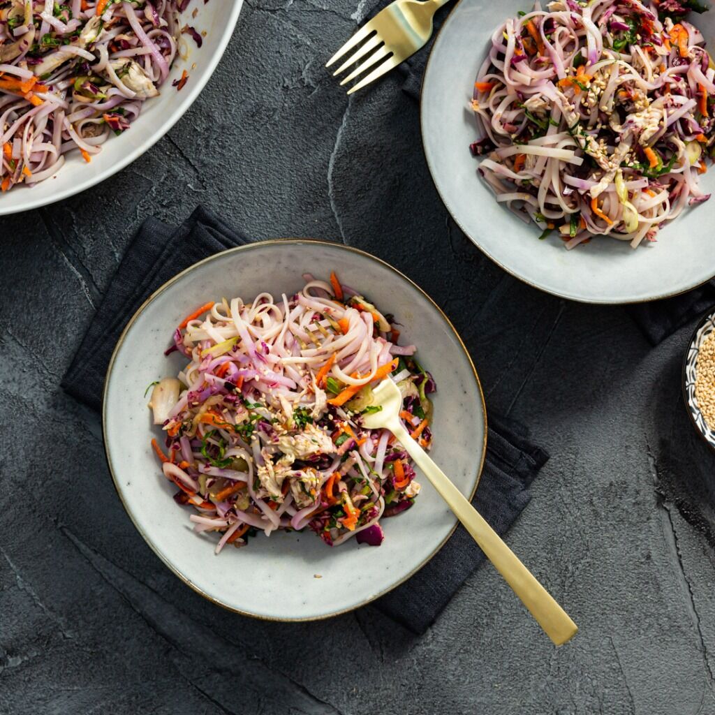 Vietnamese Sesame Chicken Noodle Salad by Kwanghi Chan