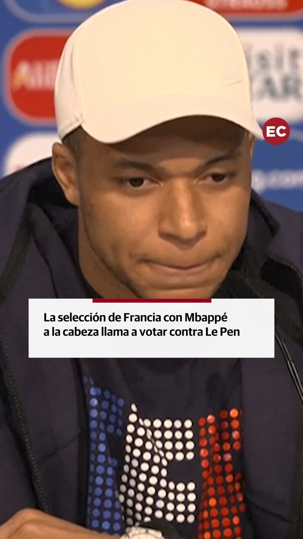 La selecci&oacute;n de Francia con Mbapp&eacute; a la cabeza llama a votar contra Le Pen