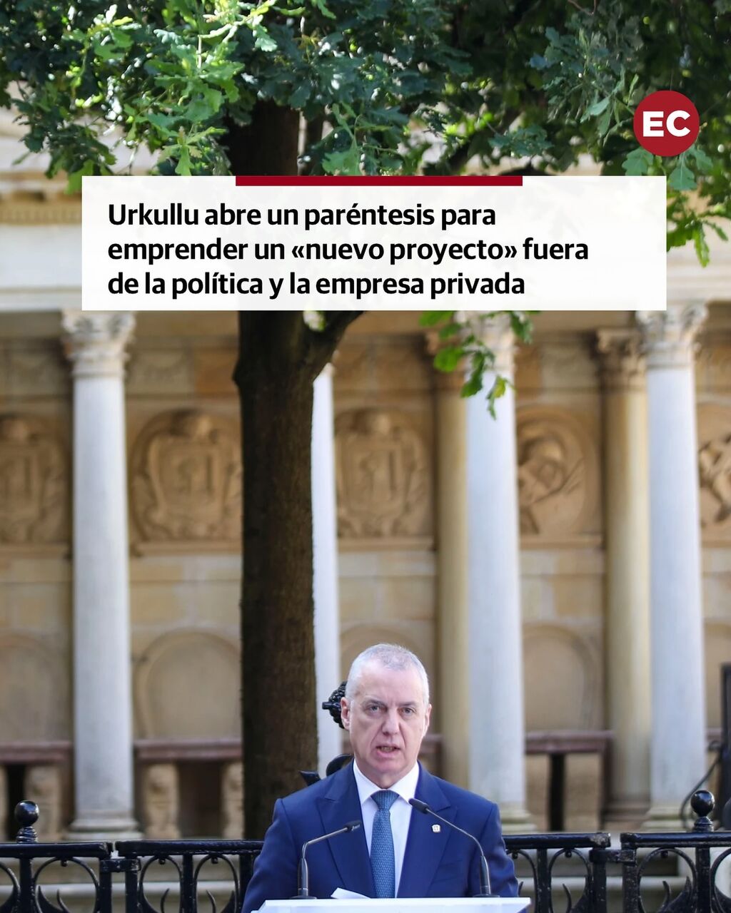 Urkullu abre un par&eacute;ntesis para emprender un &laquo;nuevo proyecto&raquo; fuera de la pol&iacute;tica y la empresa privada