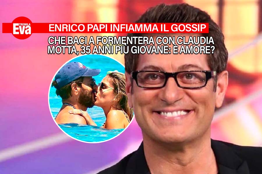 Enrico Papi a Formentera bacia Claudia Motta: amore in mare?