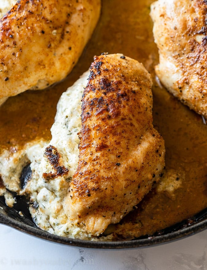 Cheesy Spinach Herb Stuffed Chicken