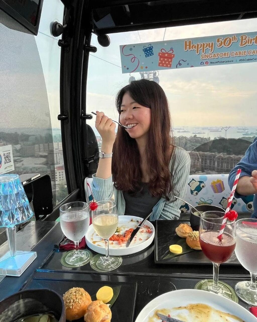 Cable car sky dining