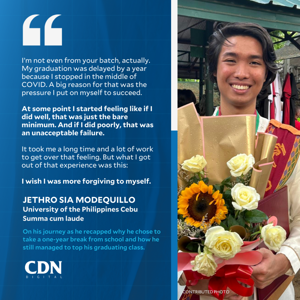 UP student graduates class valedictorian after taking study break
