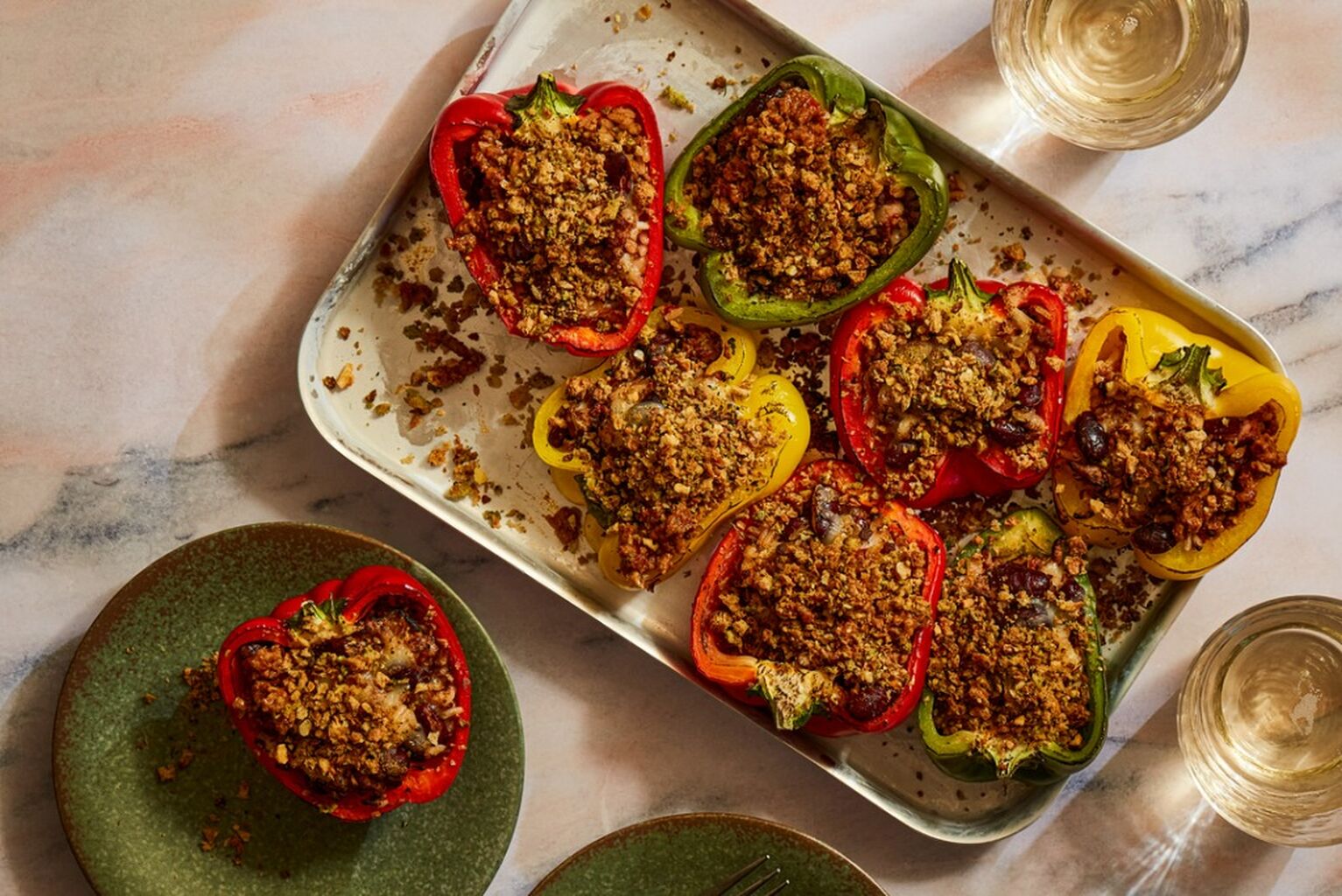 Leftover Mince Beef Stuffed Peppers