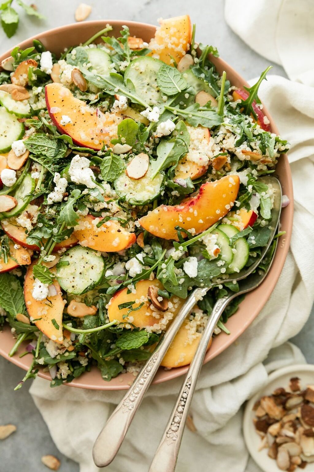 Peach Quinoa Arugula Salad