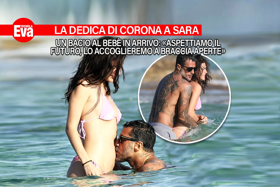 I teneri baci di Fabrizio Corona al pancino di Sara Barbieri