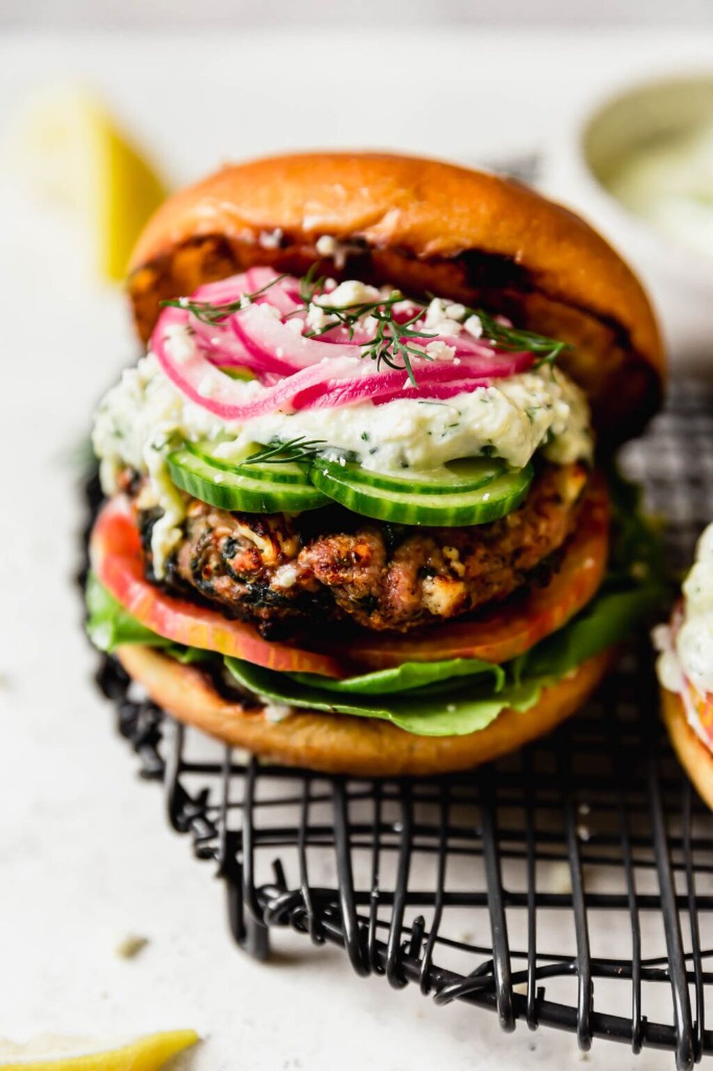 Feta Spinach Turkey Burger