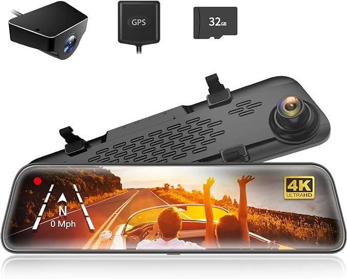 4K Mirror Dash Cam Backup Camera