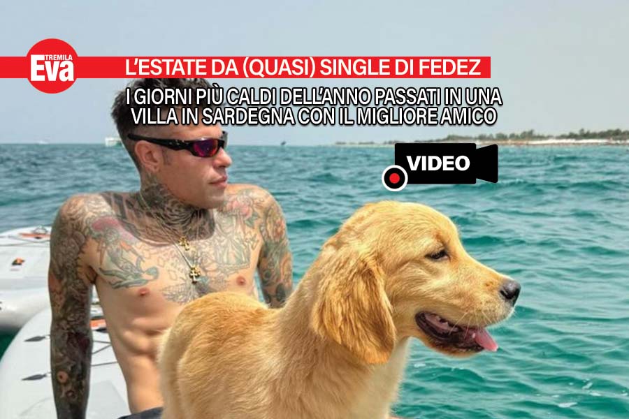 La prima estate da single di Fedez, solo con un cane d'oro