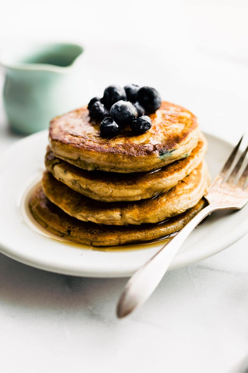 Blueberry Vegan Protein Pancakes