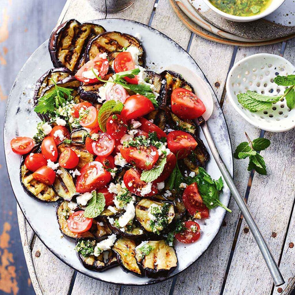 Grilled Eggplant and Tomato Salad