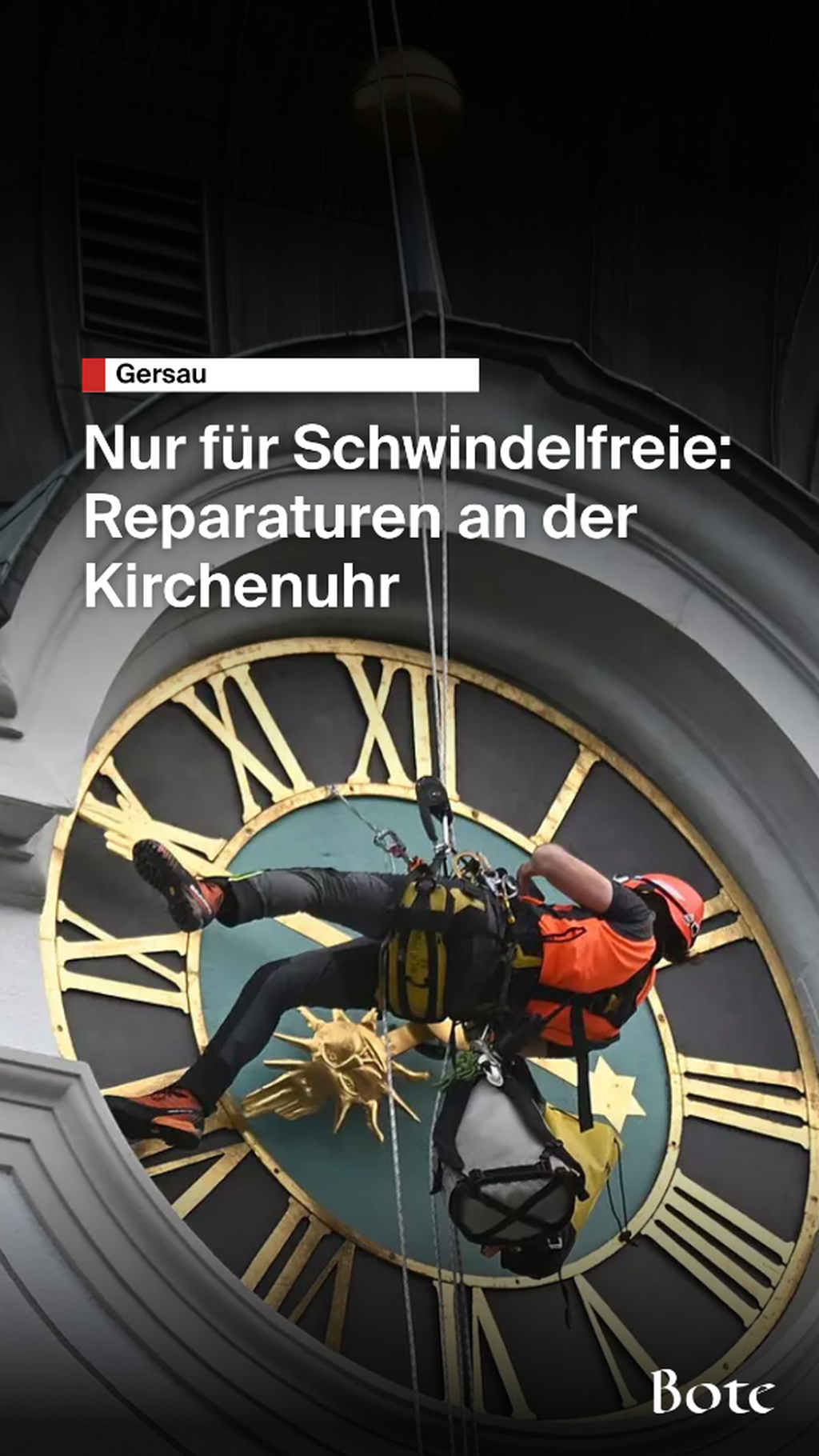 Reparaturen am Gersauer Kirchturm 