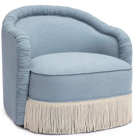 Rolled arm fringe Amazon chairs