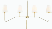 White linen linear chandelier 