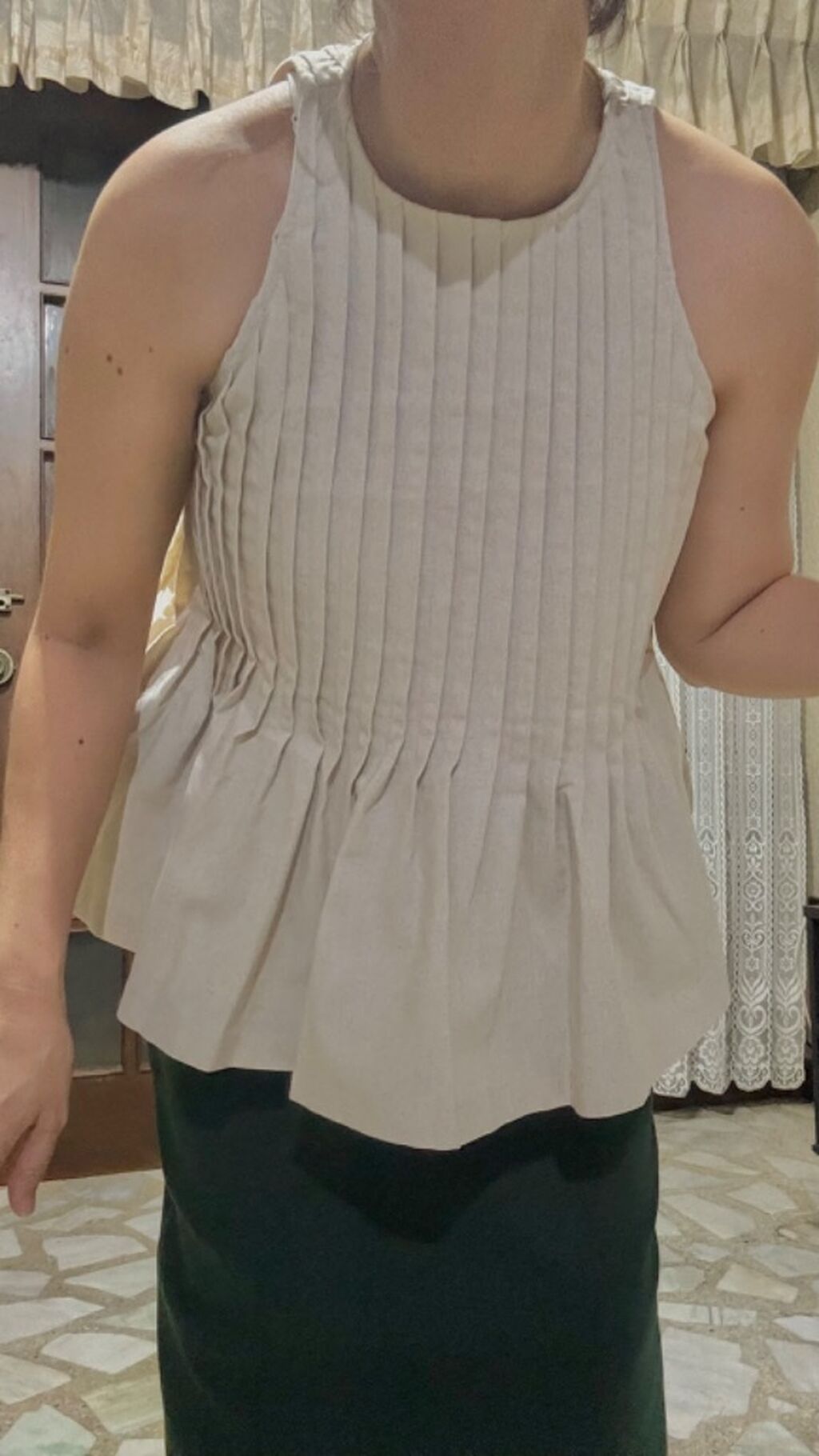 Pleated babydoll top