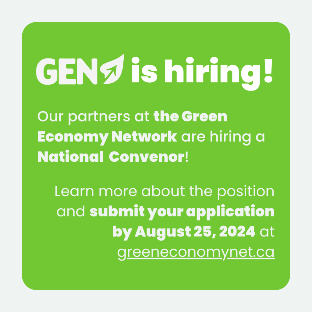 We're hiring! | green Economy Network