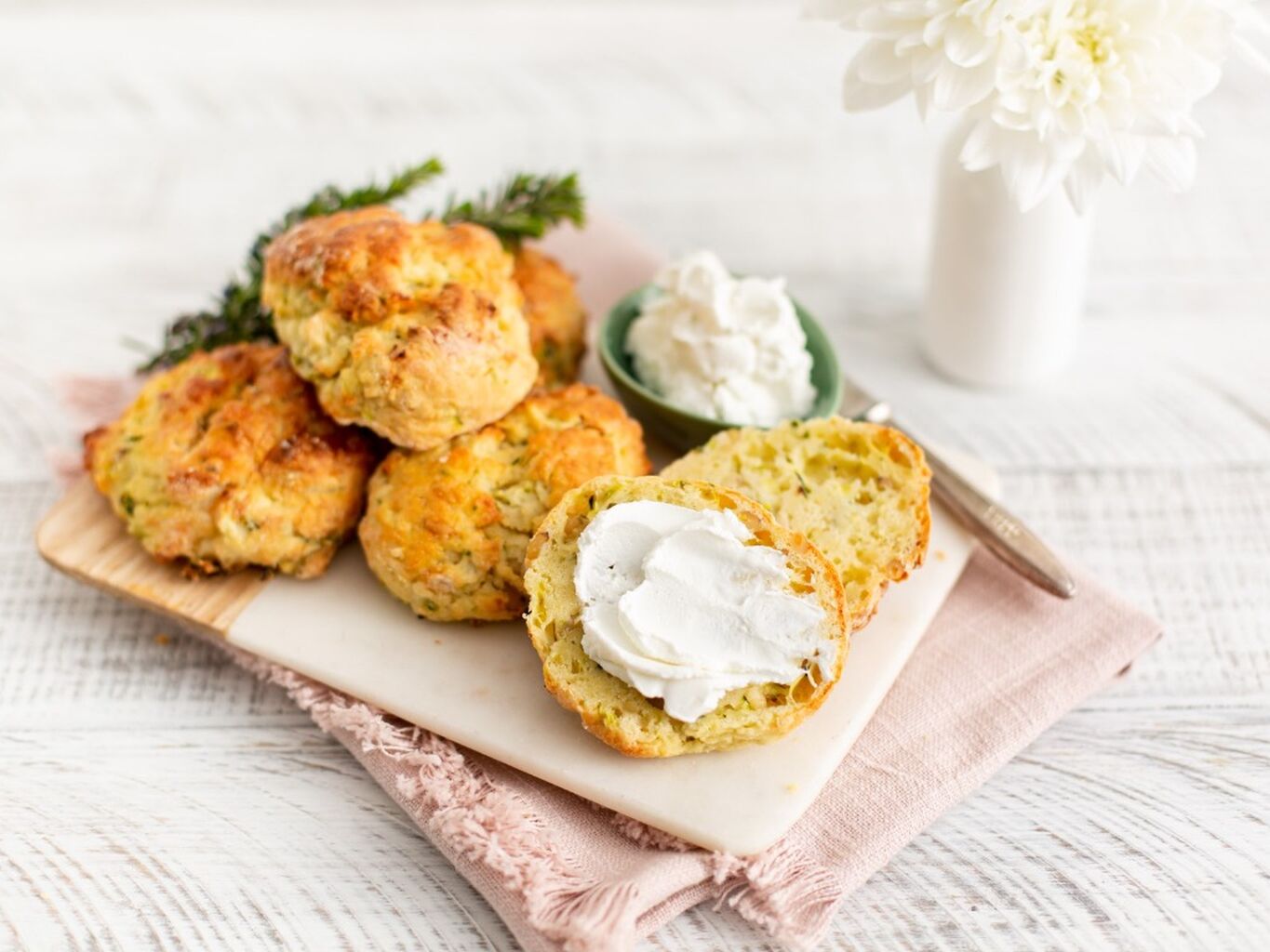 Courgette and Goats Cheese Scones
