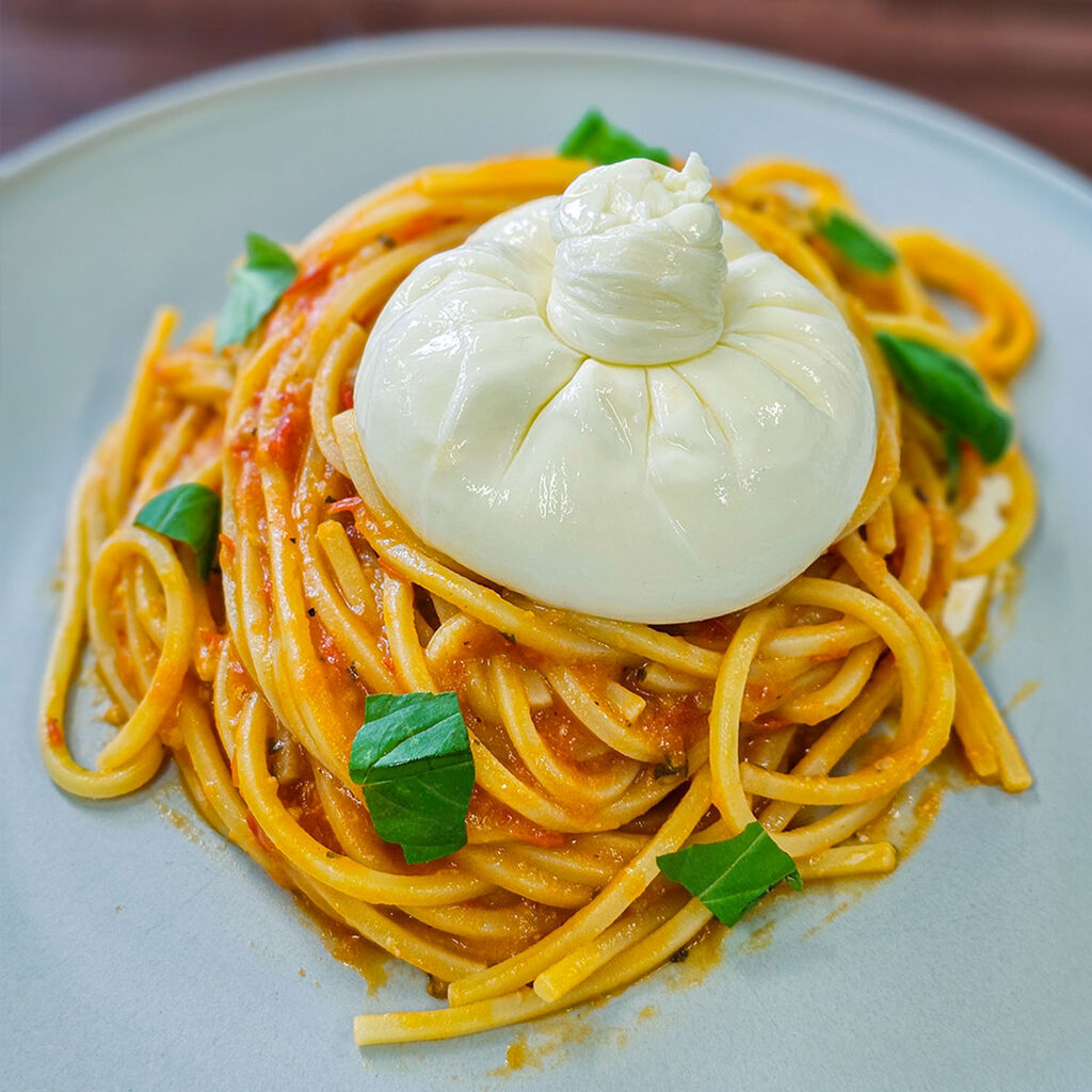 Cherry Tomato Pasta with Burrata