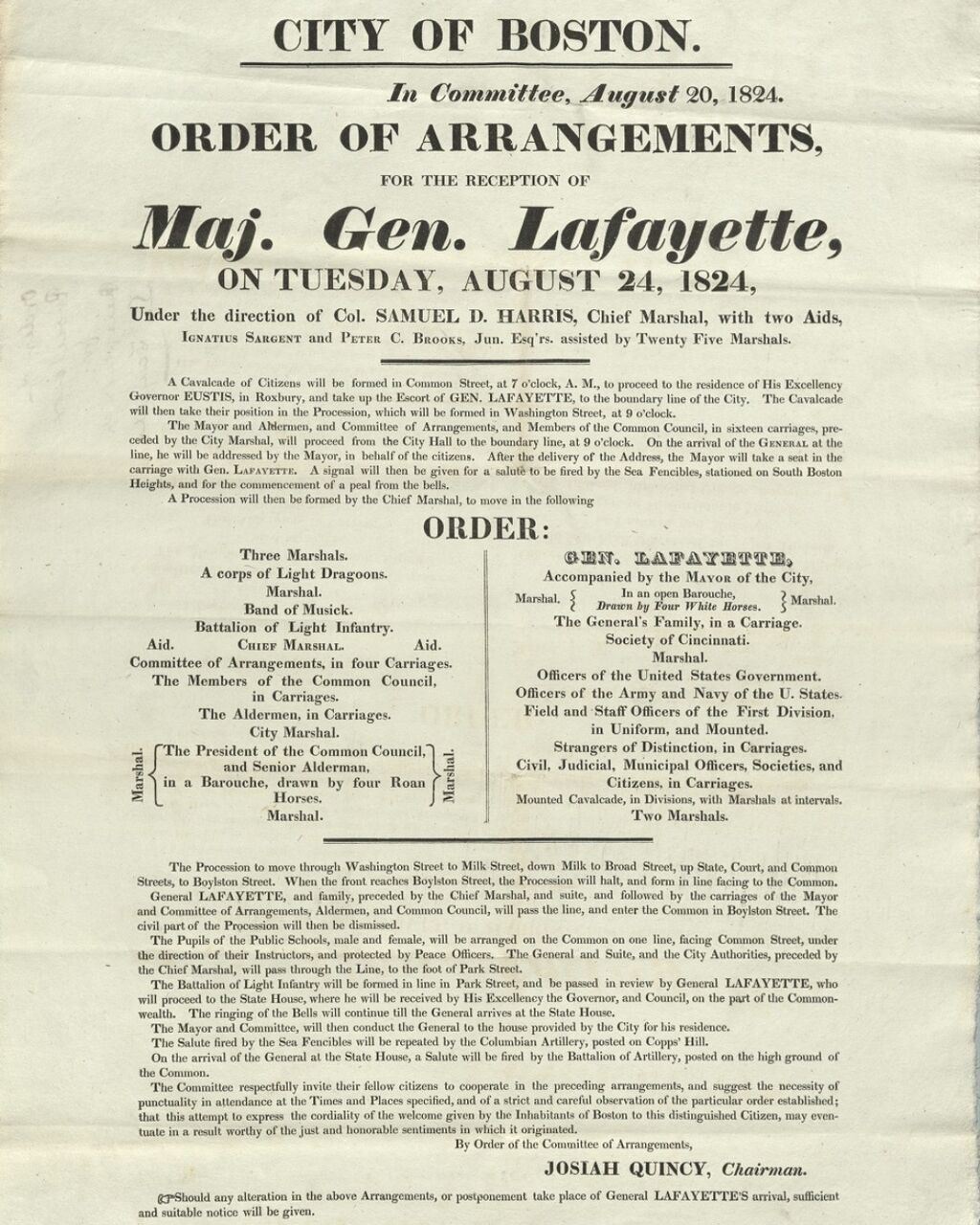 Bicentennial of Lafayette&rsquo;s Visit to Boston