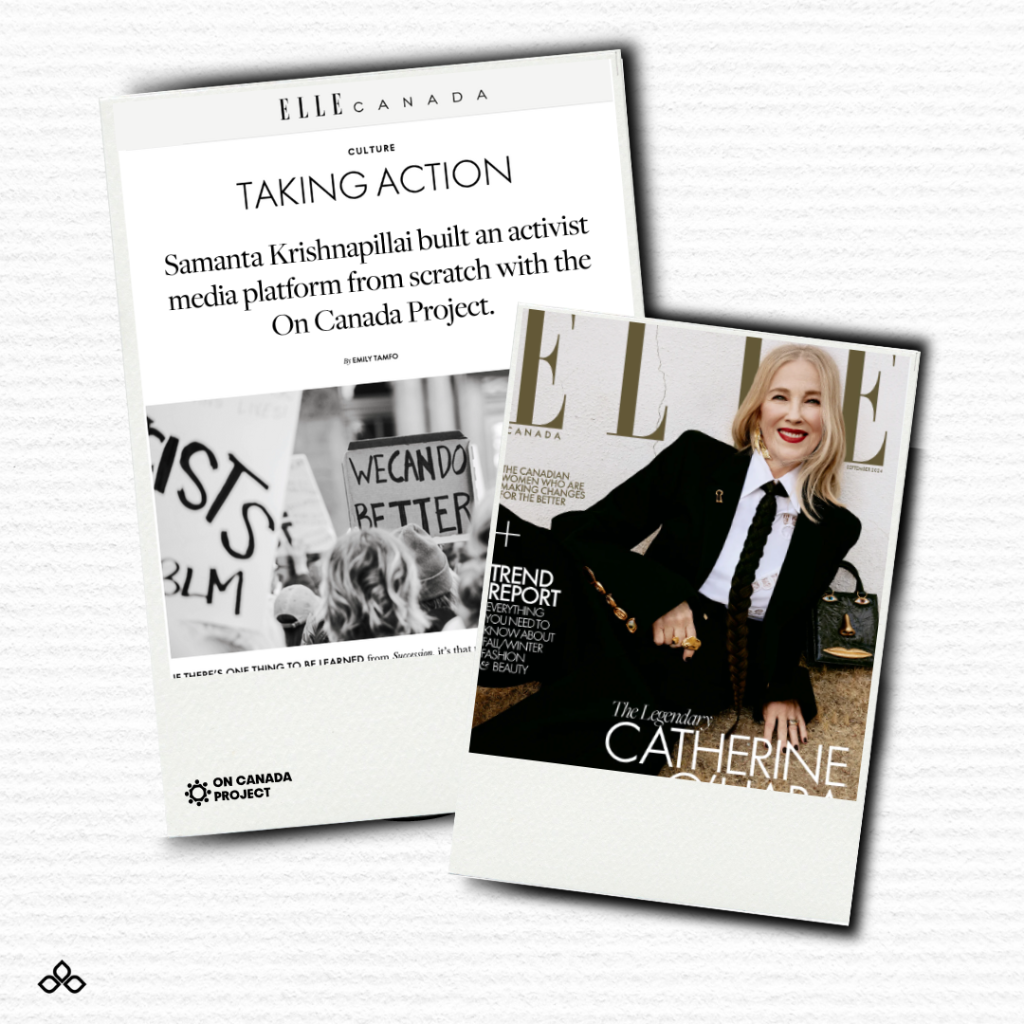 Elle Canada features On Canada Project 