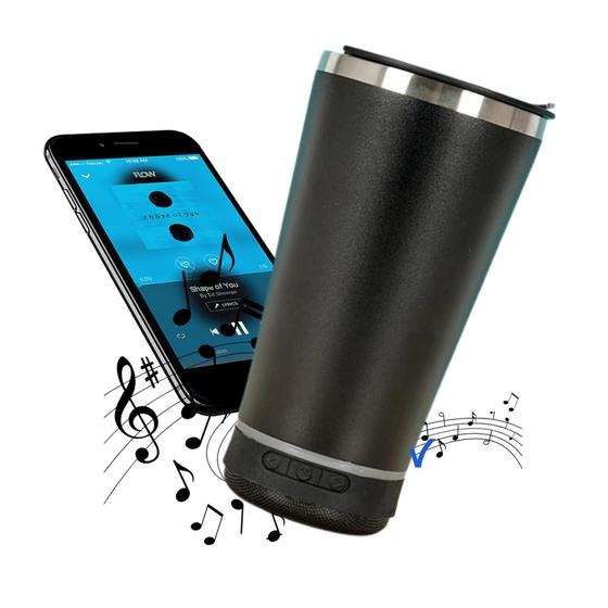COPO T&Eacute;RMICO COM CAIXINHA DE SOM BLUETOOTH