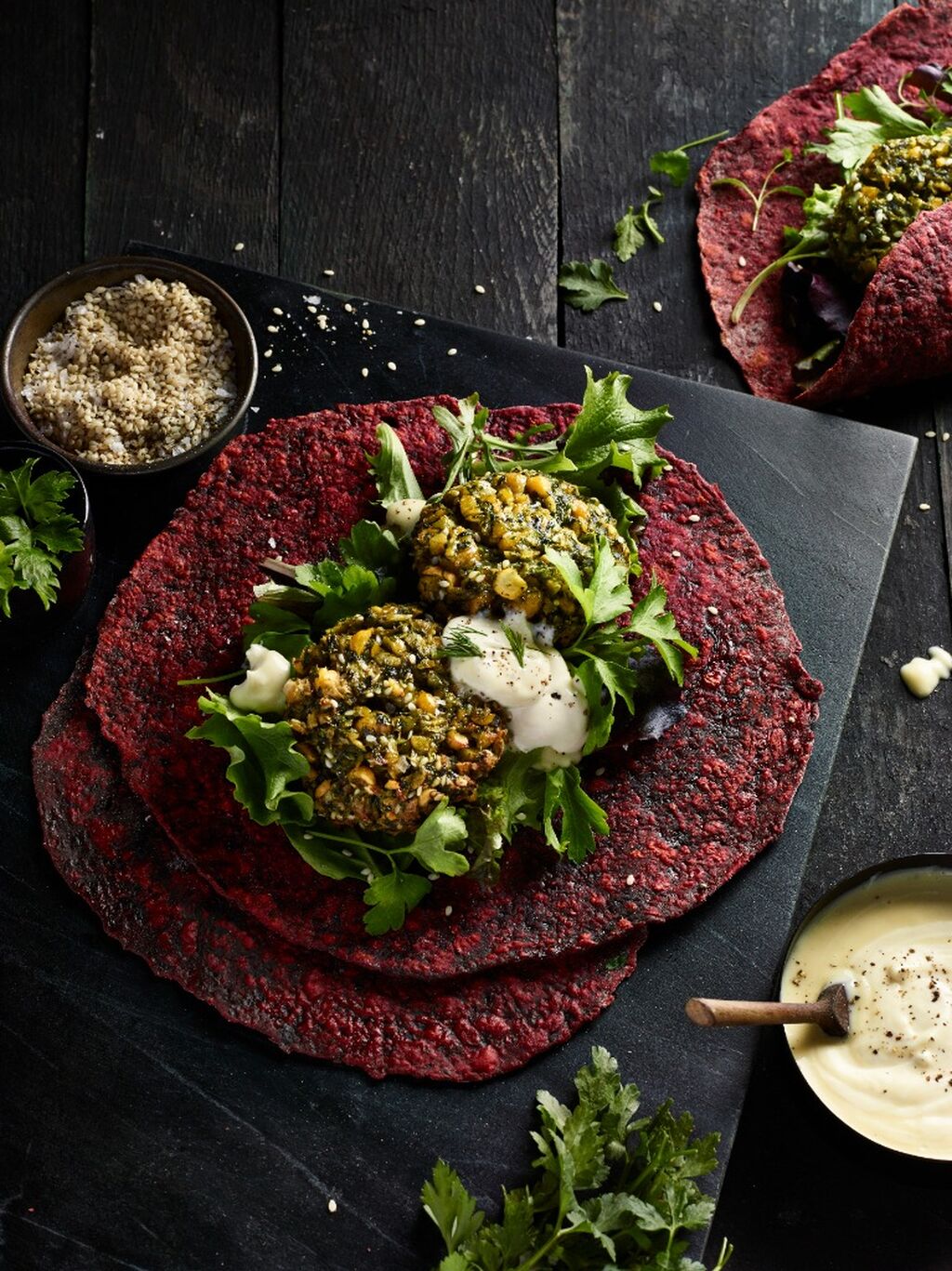 Beetroot and Falafel Wraps