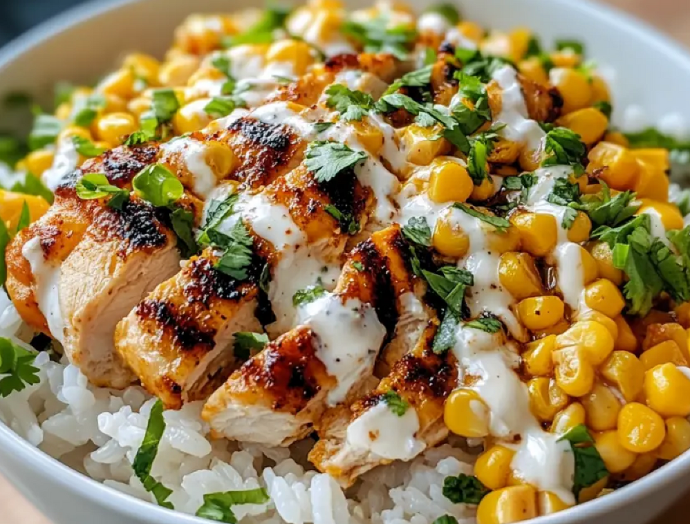 Street Corn Chicken Rice Bowl