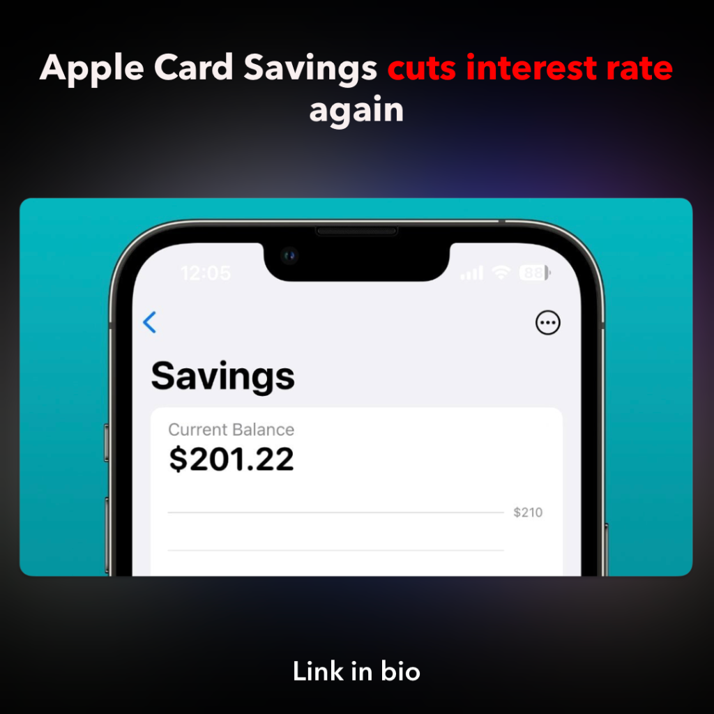 Apple Card Savings cuts interest rate again