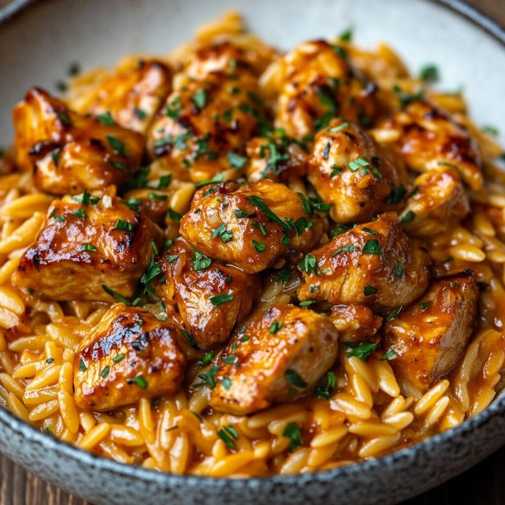 Creamy Chicken and Orzo Skillet