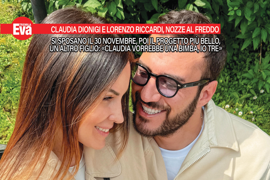 Claudia Dionigi e Lorenzo Riccardi, le nozze e poi un figlio