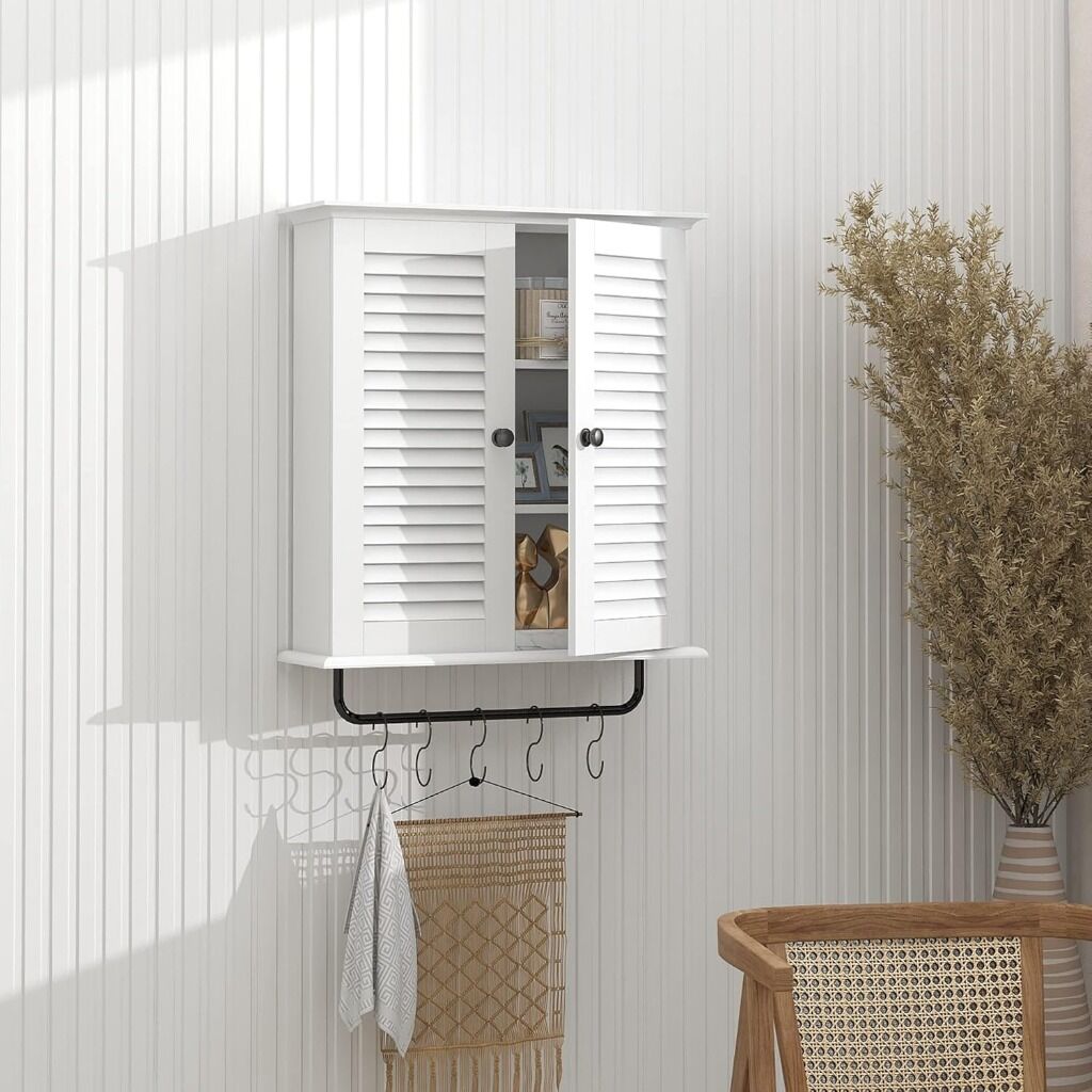 Hanging White Bathroom Cabinet