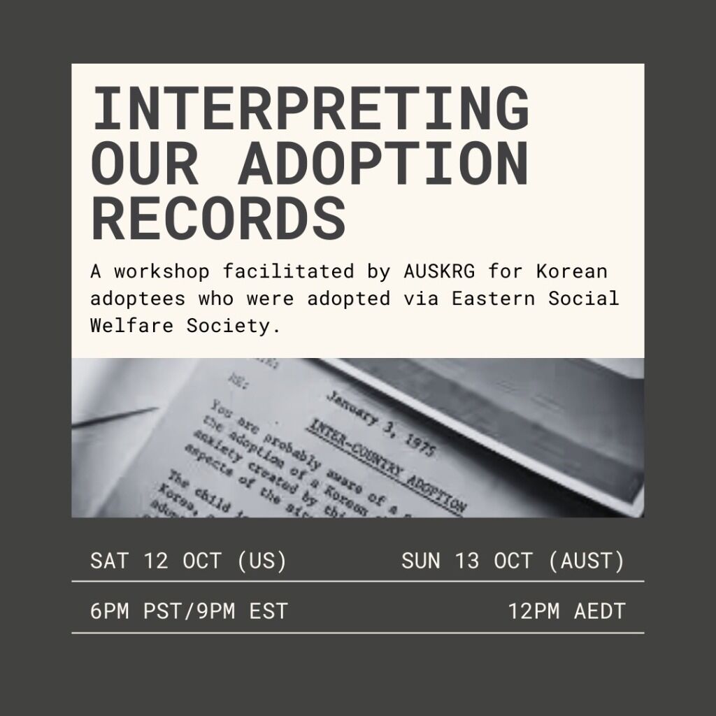 ADOPTION RECORD WORKSHOP - ESWS