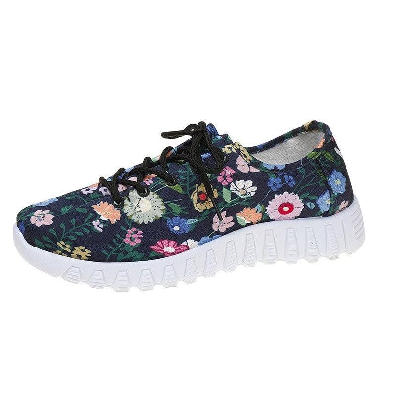 Lace Up Sneakers - Floral