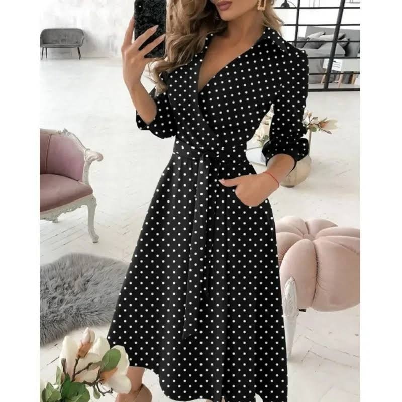 Tie Off Dress - Polka Dots Sizes 6-12