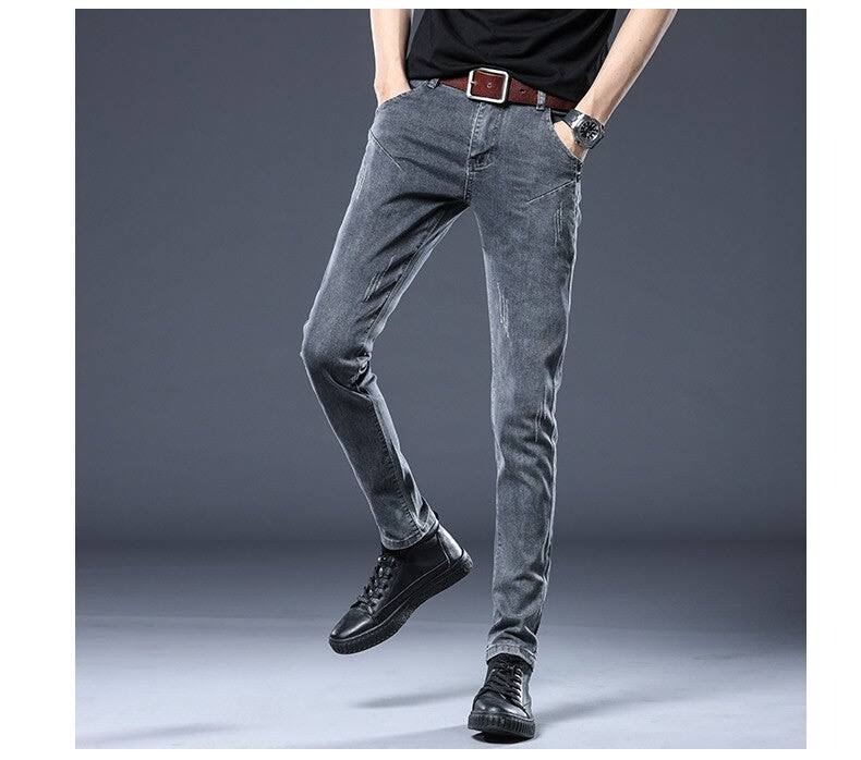 Men's Regular Fit Torn Jeans - Gray in Sizes 30-40